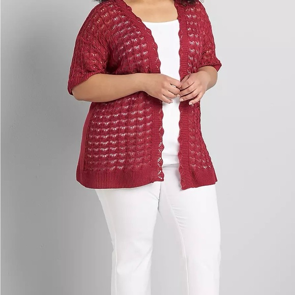 Lane Bryant Magenta Knit Cardigan - Picture 3 of 8